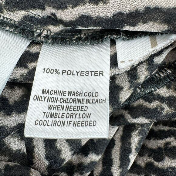 Ann Taylor Loft Printed Pullover Blouse Cream Black Medium Long Sleeve - Picture 10 of 12